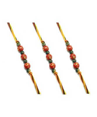 Multicolor Jewellery Designer Fancy Stylish Beautiful Combo (Set Of 3) Rakhi For Brother 1