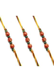 Multicolor Jewellery Designer Fancy Stylish Beautiful Combo (Set Of 3) Rakhi For Brother