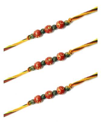 Multicolor Jewellery Designer Fancy Stylish Beautiful Combo (Set Of 3) Rakhi For Brother 2