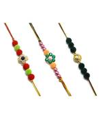 Multicolor Jewellery Designer Fancy Stylish Beautiful Combo (Set Of 3) Rakhi For Brother