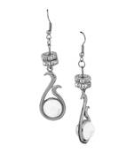 Grey Color Pearl & Diamond Embellished Earing Infinity Design For Womens & Girls