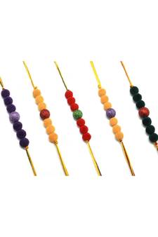 Multicolor Jewellery Designer Fancy Stylish Beautiful Combo (Set Of 5) Rakhi For Brother