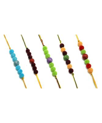 Multicolor Jewellery Designer Fancy Stylish Beautiful Combo (Set Of 5) Rakhi For Brother 1