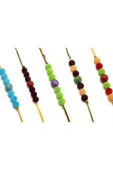 Multicolor Jewellery Designer Fancy Stylish Beautiful Combo (Set Of 5) Rakhi For Brother