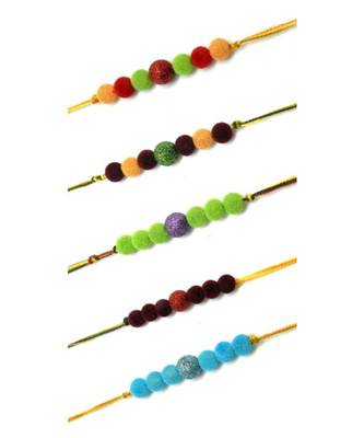 Multicolor Jewellery Designer Fancy Stylish Beautiful Combo (Set Of 5) Rakhi For Brother 2