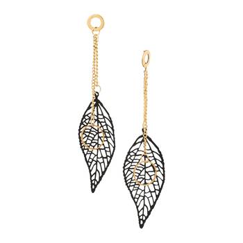 Black Color Stylish Leaf Shape Party Wear Earrings/Jhumki For Girls And Women 1