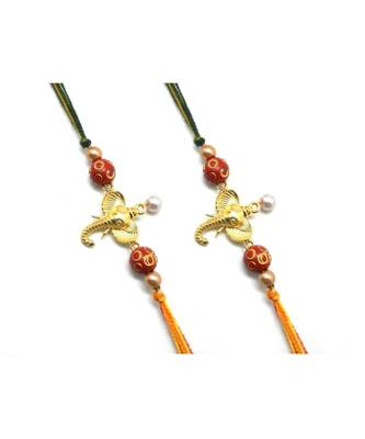 Multicolor Jewellery Designer Fancy Stylish Beautiful Combo (Set Of 2) Rakhi For Brother 1