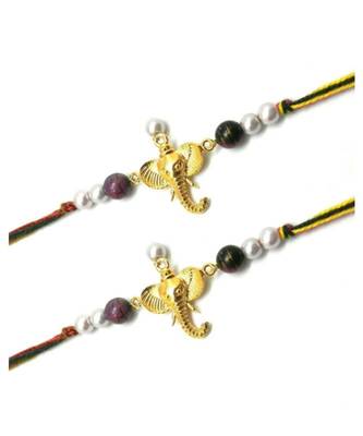 Multicolor Jewellery Designer Fancy Stylish Beautiful Combo (Set Of 2) Rakhi For Brother 2