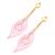 Pink Color Stylish Leaf Shape Party Wear Earrings/Jhumki For Girls And Women
