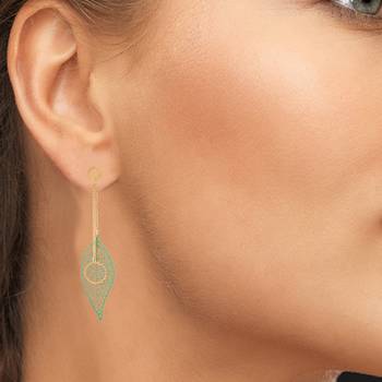 Green Color Stylish Leaf Shape Party Wear Earrings/Jhumki For Girls And Women 4