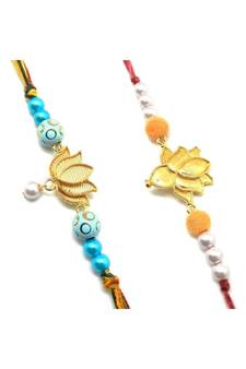 Multicolor Jewellery Designer Fancy Stylish Beautiful Combo (Set Of 2) Rakhi For Brother