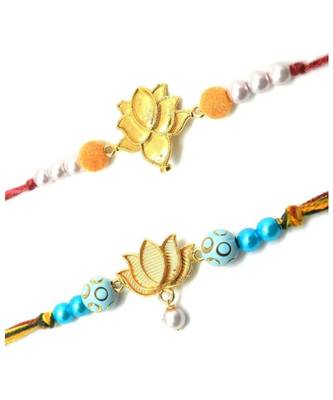 Multicolor Jewellery Designer Fancy Stylish Beautiful Combo (Set Of 2) Rakhi For Brother 2