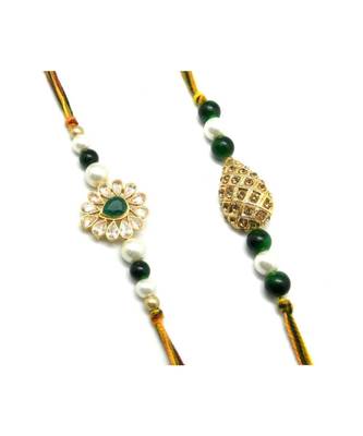 Multicolor Jewellery Designer Fancy Stylish Beautiful Combo (Set Of 2) Rakhi For Brother 1