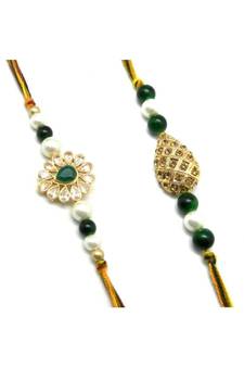 Multicolor Jewellery Designer Fancy Stylish Beautiful Combo (Set Of 2) Rakhi For Brother