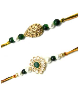 Multicolor Jewellery Designer Fancy Stylish Beautiful Combo (Set Of 2) Rakhi For Brother 2