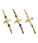 Multicolor Jewellery Designer Fancy Stylish Beautiful Combo (Set Of 3) Rakhi For Brother