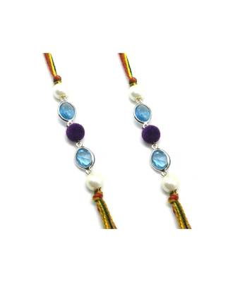 Multicolor Jewellery Designer Fancy Stylish Beautiful Combo (Set Of 2) Rakhi For Brother 1