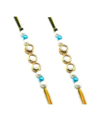 Multicolor Jewellery Designer Fancy Stylish Beautiful Combo (Set Of 2) Rakhi For Brother 1