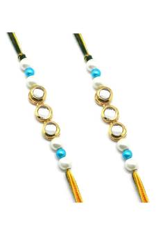 Multicolor Jewellery Designer Fancy Stylish Beautiful Combo (Set Of 2) Rakhi For Brother