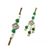 Multicolor Jewellery Designer Fancy Stylish Beautiful Rakhi 
Combo Rakhi Set For Bhaiya And Bhabhi