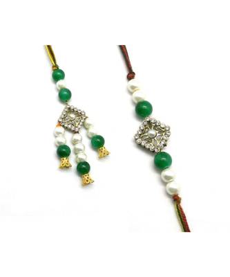 Multicolor Jewellery Designer Fancy Stylish Beautiful Rakhi 
Combo Rakhi Set For Bhaiya And Bhabhi 2