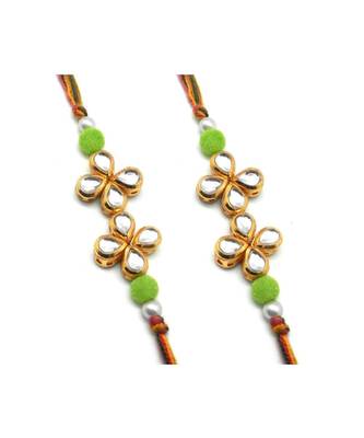 Multicolor Jewellery Designer Fancy Stylish Beautiful Combo (Set Of 2) Rakhi For Brother 1