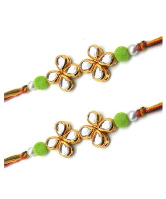Multicolor Jewellery Designer Fancy Stylish Beautiful Combo (Set Of 2) Rakhi For Brother 2