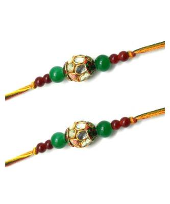 Multicolor Jewellery Designer Fancy Stylish Beautiful Combo (Set Of 2) Rakhi For Brother 1