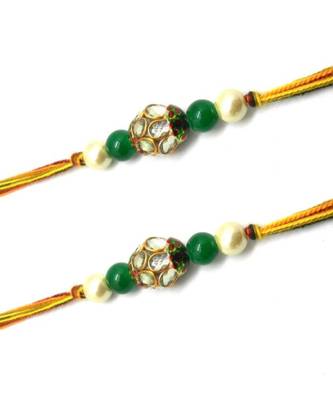 Multicolor Jewellery Designer Fancy Stylish Beautiful Combo (Set Of 2) Rakhi For Brother 2