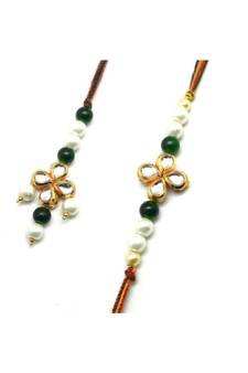 Multicolor Jewellery Designer Fancy Stylish Beautiful Rakhi 
Combo Rakhi Set For Bhaiya And Bhabhi