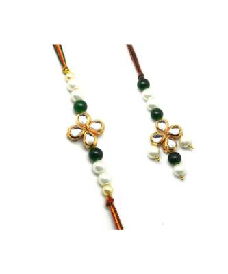 Multicolor Jewellery Designer Fancy Stylish Beautiful Rakhi 
Combo Rakhi Set For Bhaiya And Bhabhi 2