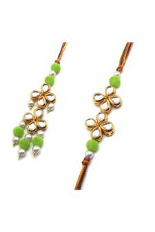Multicolor Jewellery Designer Fancy Stylish Beautiful Rakhi 
Combo Rakhi Set For Bhaiya And Bhabhi
