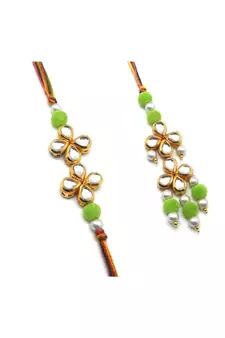 Multicolor Jewellery Designer Fancy Stylish Beautiful Rakhi 
Combo Rakhi Set For Bhaiya And Bhabhi