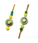 Multicolor Jewellery Designer Fancy Stylish Beautiful Rakhi 
Combo Rakhi Set For Bhaiya And Bhabhi