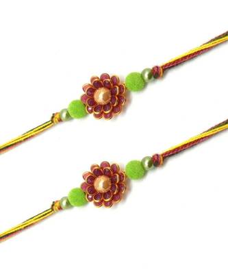Multicolor Jewellery Designer Fancy Stylish Beautiful Combo (Set Of 2) Rakhi For Brother 2
