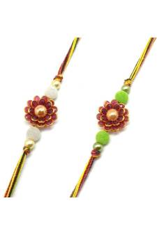 Multicolor Jewellery Designer Fancy Stylish Beautiful Combo (Set Of 2) Rakhi For Brother