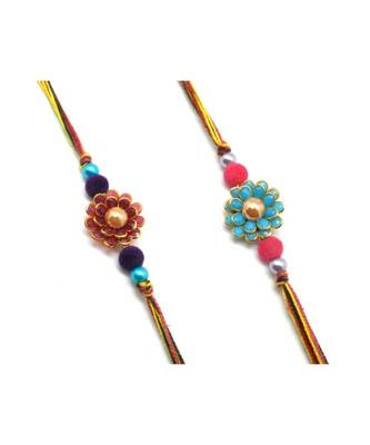 Multicolor Jewellery Designer Fancy Stylish Beautiful Combo (Set Of 2) Rakhi For Brother 1