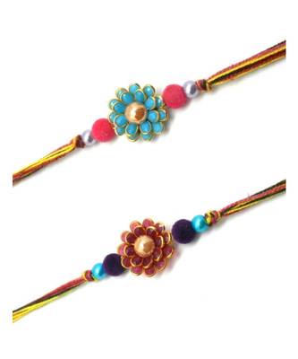 Multicolor Jewellery Designer Fancy Stylish Beautiful Combo (Set Of 2) Rakhi For Brother 2