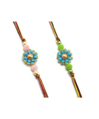 Multicolor Jewellery Designer Fancy Stylish Beautiful Combo (Set Of 2) Rakhi For Brother 1