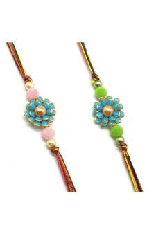 Multicolor Jewellery Designer Fancy Stylish Beautiful Combo (Set Of 2) Rakhi For Brother
