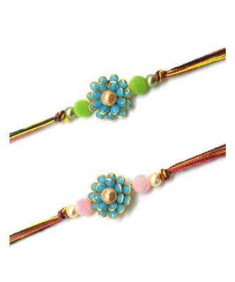 Multicolor Jewellery Designer Fancy Stylish Beautiful Combo (Set Of 2) Rakhi For Brother 2