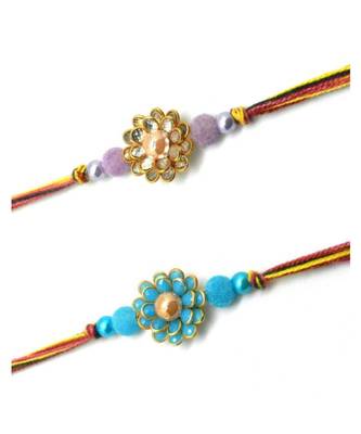 Multicolor Jewellery Designer Fancy Stylish Beautiful Combo (Set Of 2) Rakhi For Brother 2