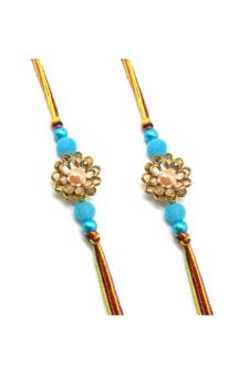 Multicolor Jewellery Designer Fancy Stylish Beautiful Combo (Set Of 2) Rakhi For Brother