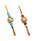 Multicolor Jewellery Designer Fancy Stylish Beautiful Combo (Set Of 2) Rakhi For Brother