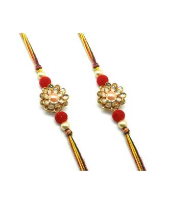 Multicolor Jewellery Designer Fancy Stylish Beautiful Combo (Set Of 2) Rakhi For Brother 1
