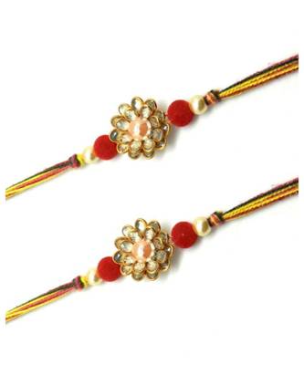 Multicolor Jewellery Designer Fancy Stylish Beautiful Combo (Set Of 2) Rakhi For Brother 2