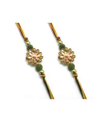 Multicolor Jewellery Designer Fancy Stylish Beautiful Combo (Set Of 2) Rakhi For Brother 1