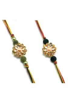 Multicolor Jewellery Designer Fancy Stylish Beautiful Combo (Set Of 2) Rakhi For Brother