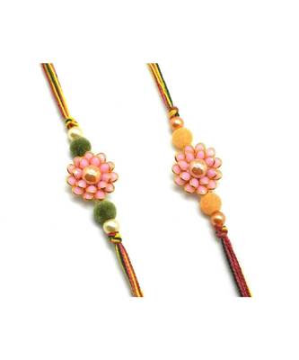 Multicolor Jewellery Designer Fancy Stylish Beautiful Combo (Set Of 2) Rakhi For Brother 1