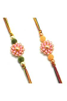 Multicolor Jewellery Designer Fancy Stylish Beautiful Combo (Set Of 2) Rakhi For Brother